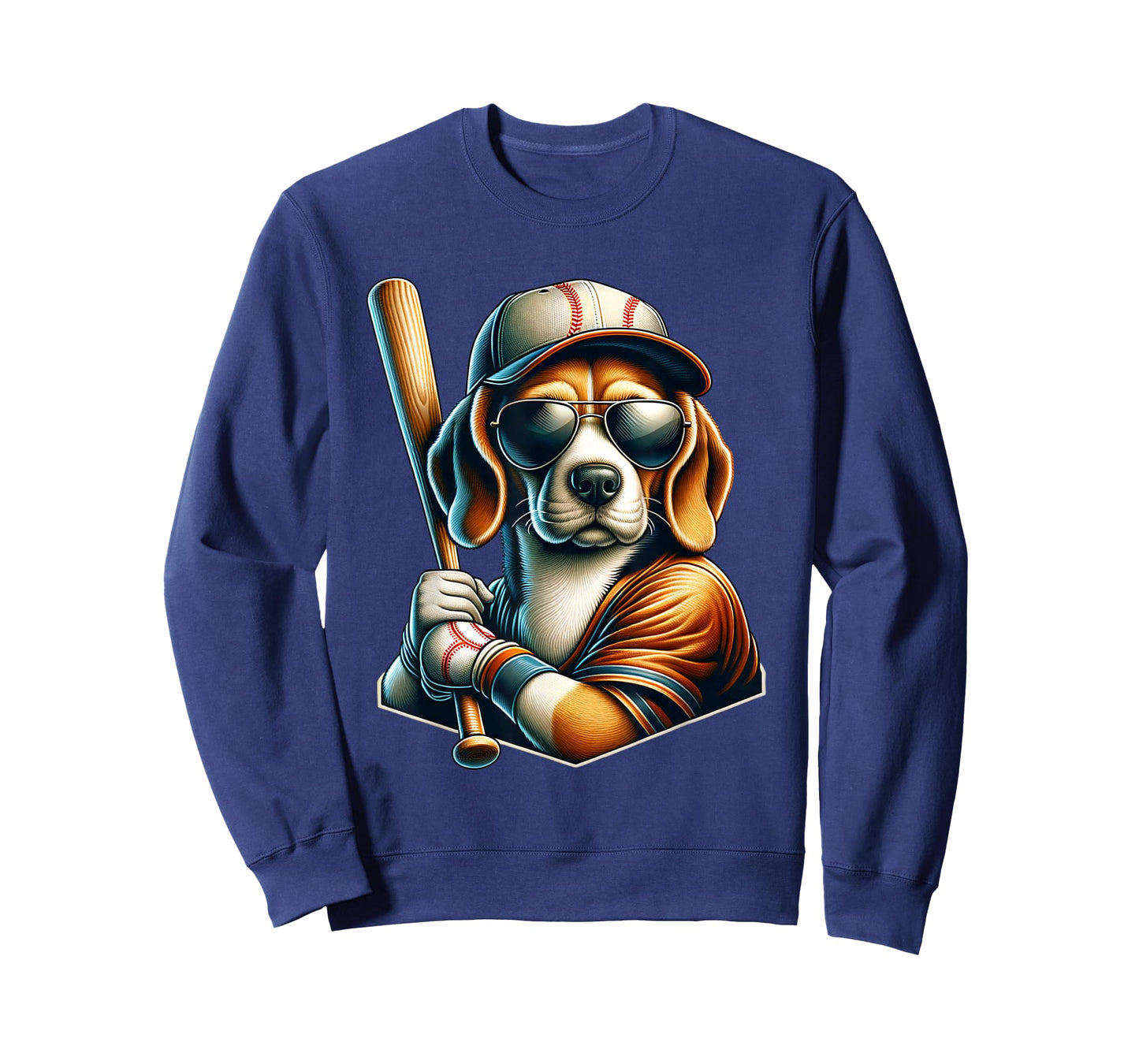 Funny Beagle Baseball Dog Lovers Sports Player Design Tee T-Shirt