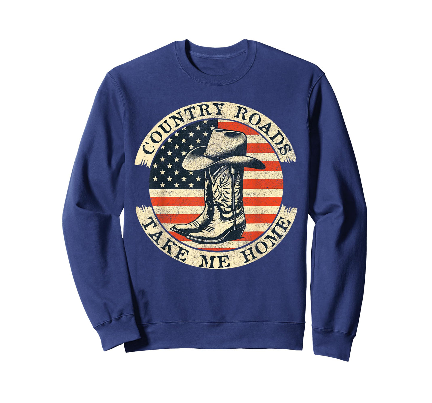 Country Roads Take Me Home Cowboy Western Virginia Retro T-Shirt