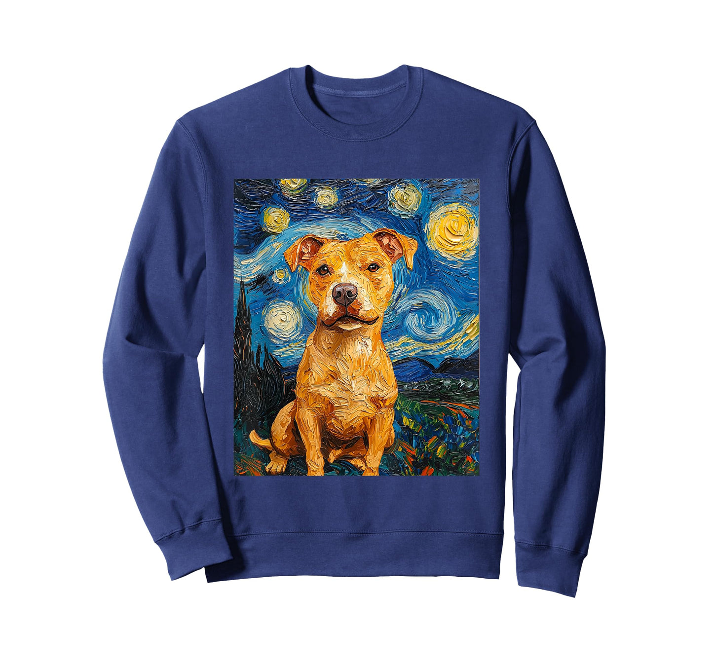 Pitbull Dog Pit Bull Pittie - Van Gogh Style - Starry Night T-Shirt