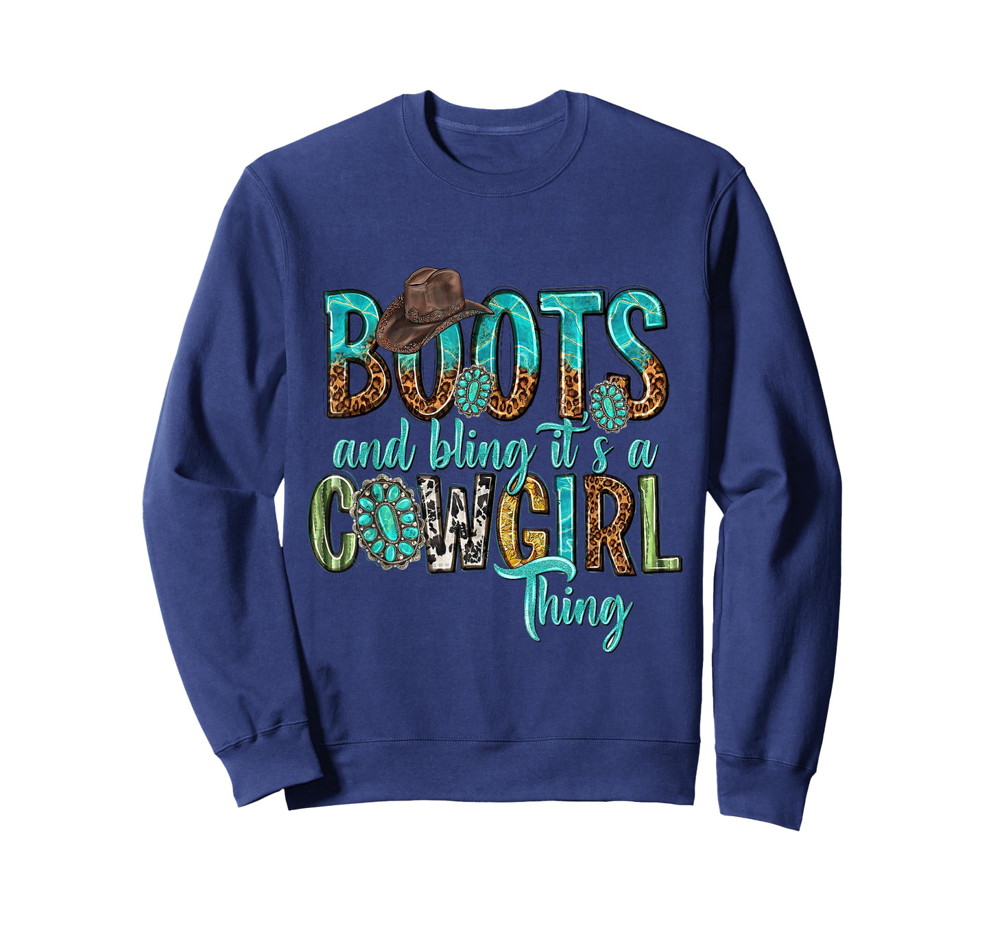 Boots And Bling It's A Cowgirl Thing Rodeo Hat Funny T-Shirt