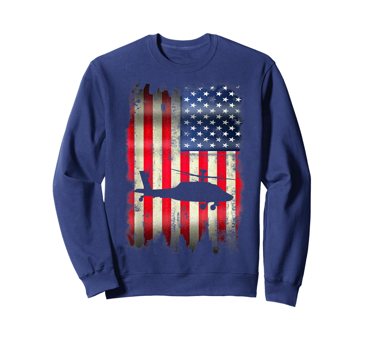 Helicopter Patriotic USA American Flag 4th of July Gift Women Kids Men T-Shirt