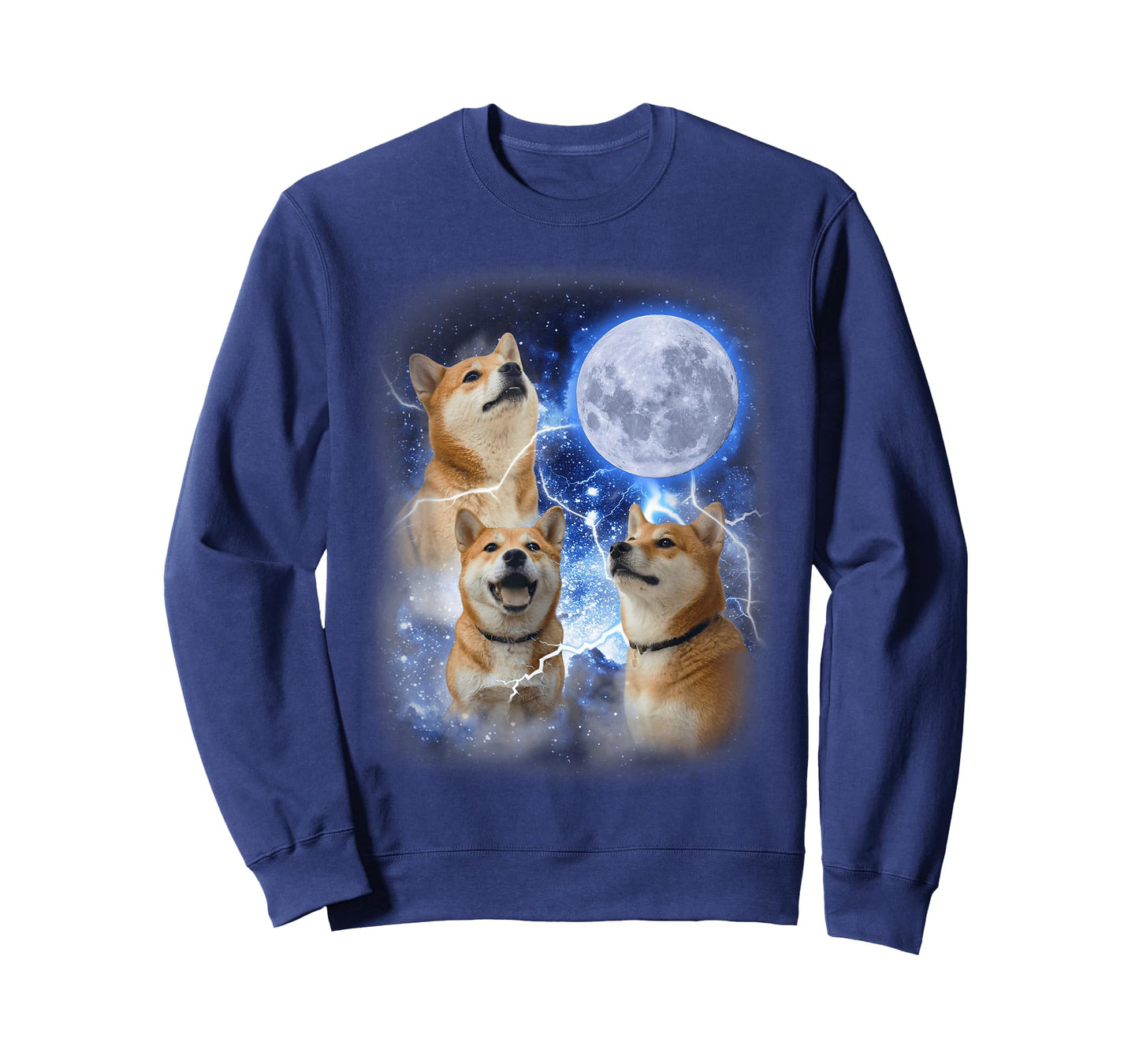 Three Shiba Inu Moon - 3 Doge Funny Cute Dog Meme Parody T-Shirt