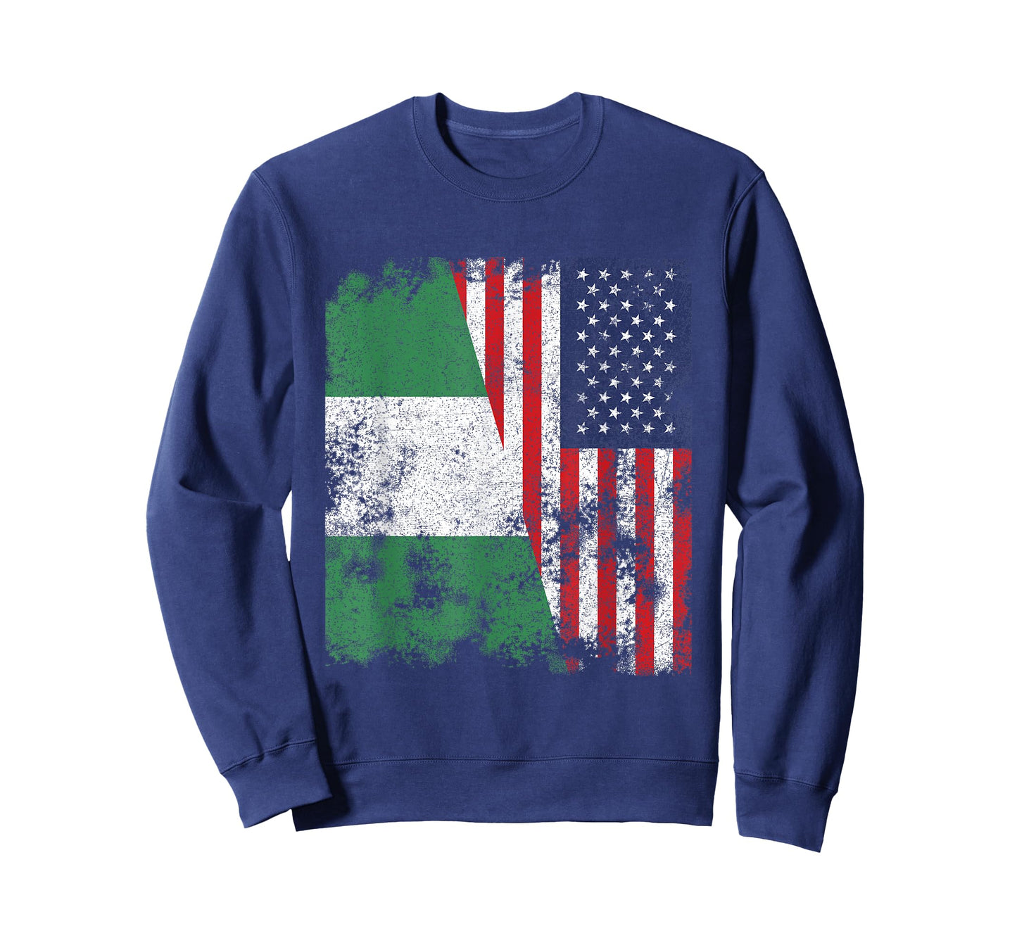 Nigeria USA Flag Distressed - Half American Women Kids Men T-Shirt