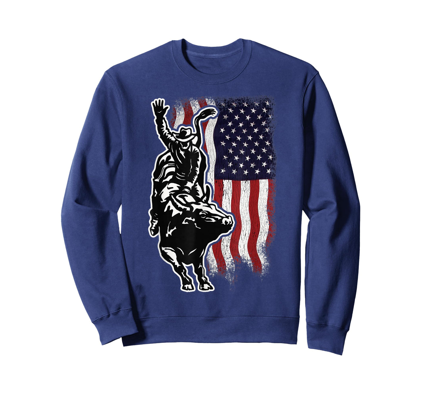 USA Patriotism Rider Independence Day Gift For Men American Flag Bull Riding Cowboy 4th Of July Patriotic Rodeo Unisex-Adults Boys T-Shirt