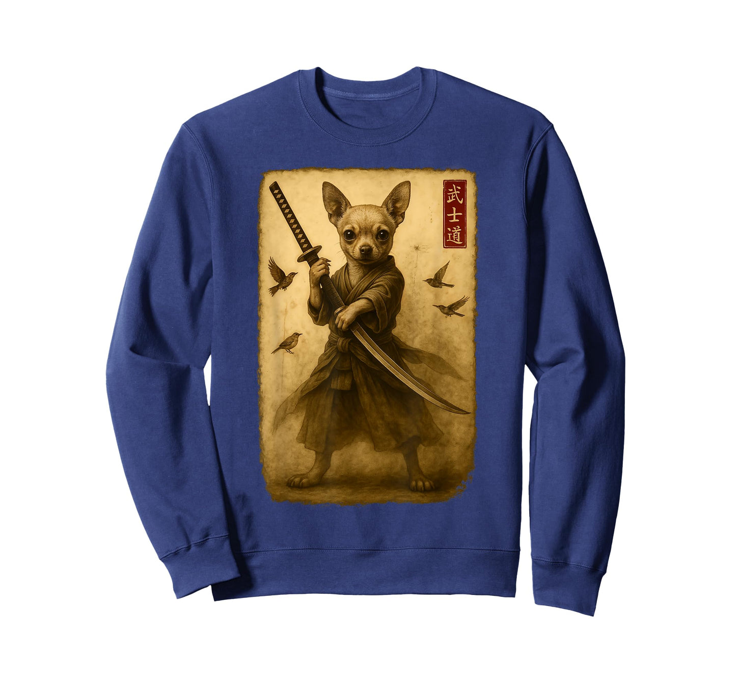 Samurai Dog Japanese Art Chihuahua Warrior Bushido Katana T-Shirt