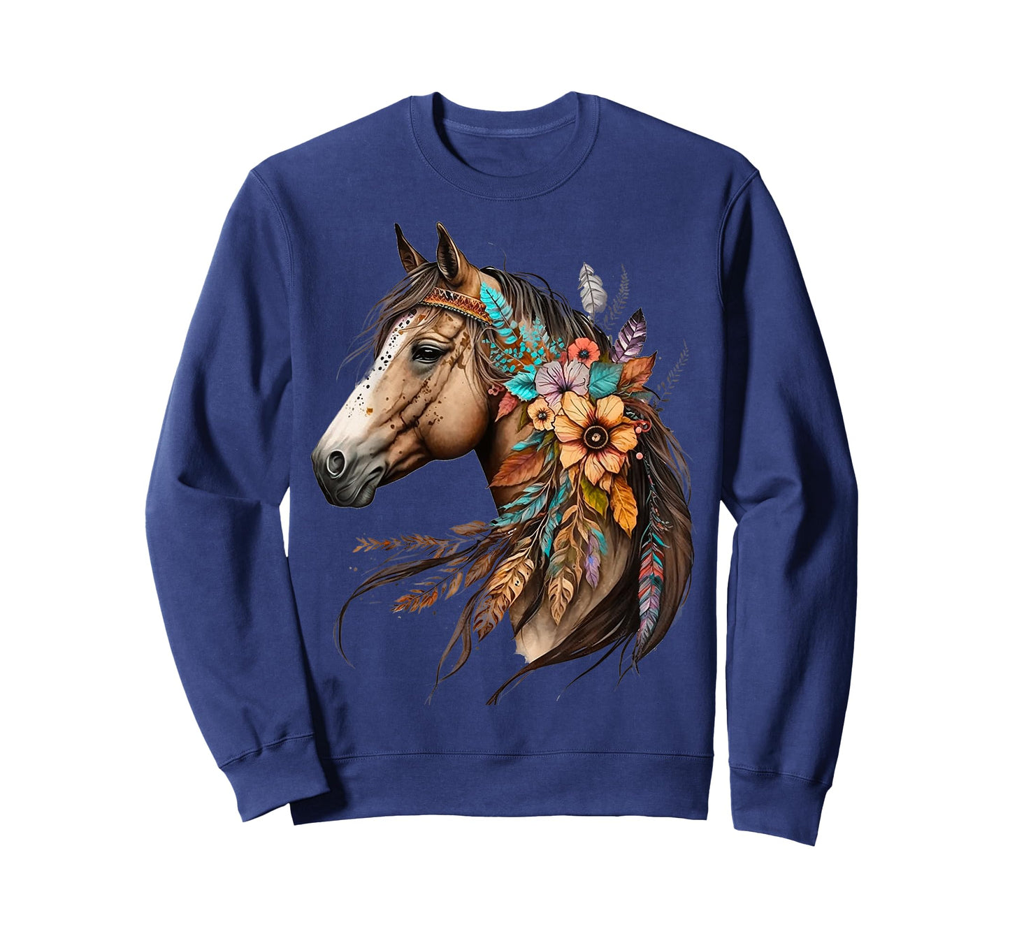 Floral Wild Horse Country Horse Riding T-Shirt