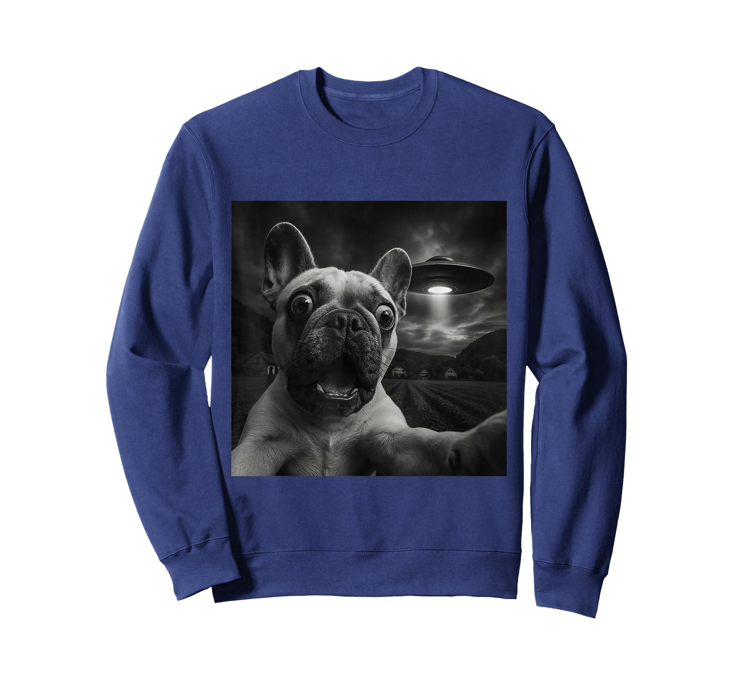 French Bulldog UFO Encounters Selfie T-Shirt