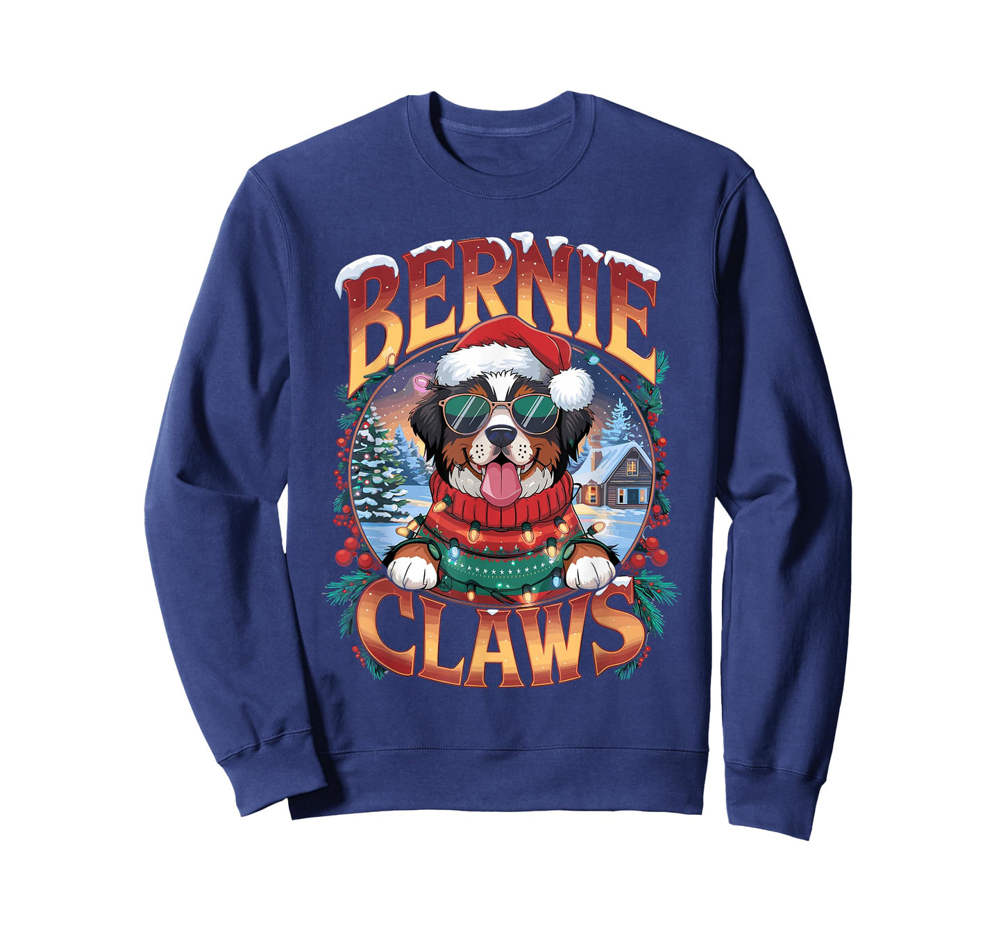Bernese Mountain Dog Owner Costume Bernie Claws Christmas T-Shirt