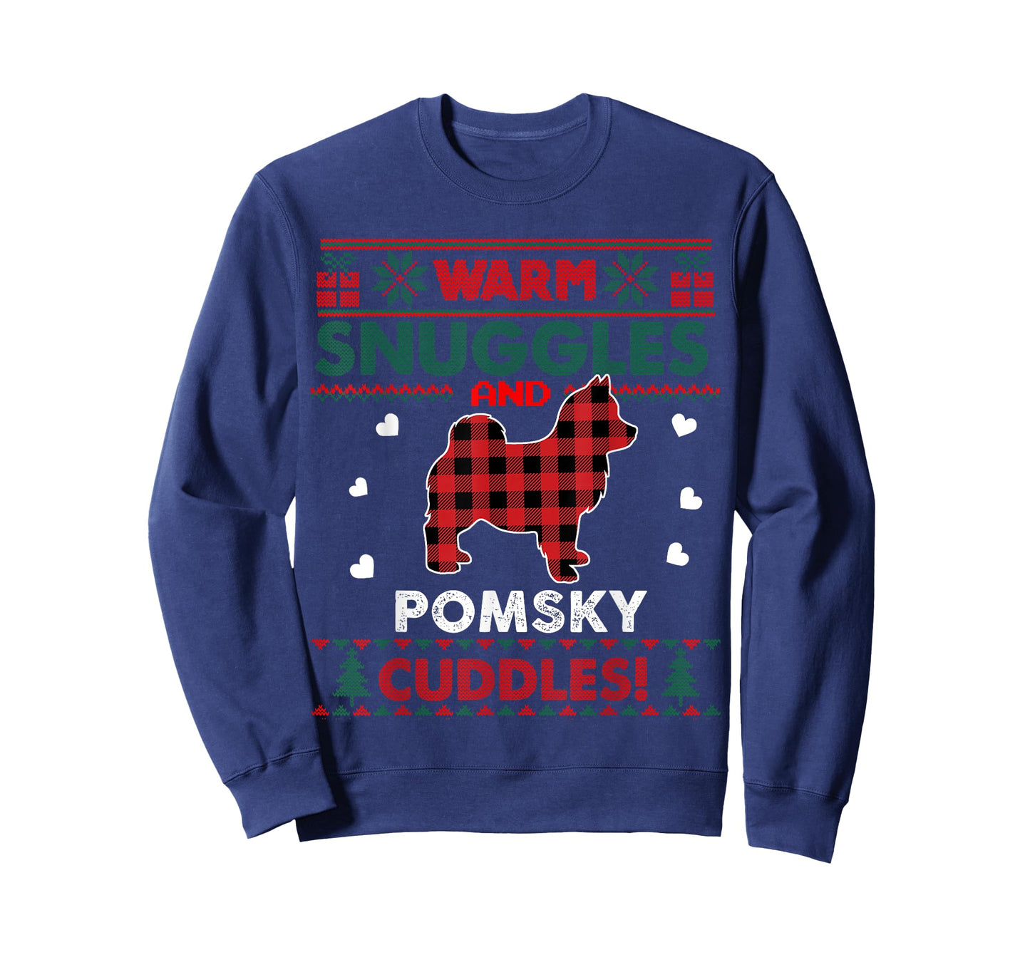 Pomsky Dog Lover Xmas Gifts Pajama Ugly Christmas Sweater Men Women Kids T-Shirt