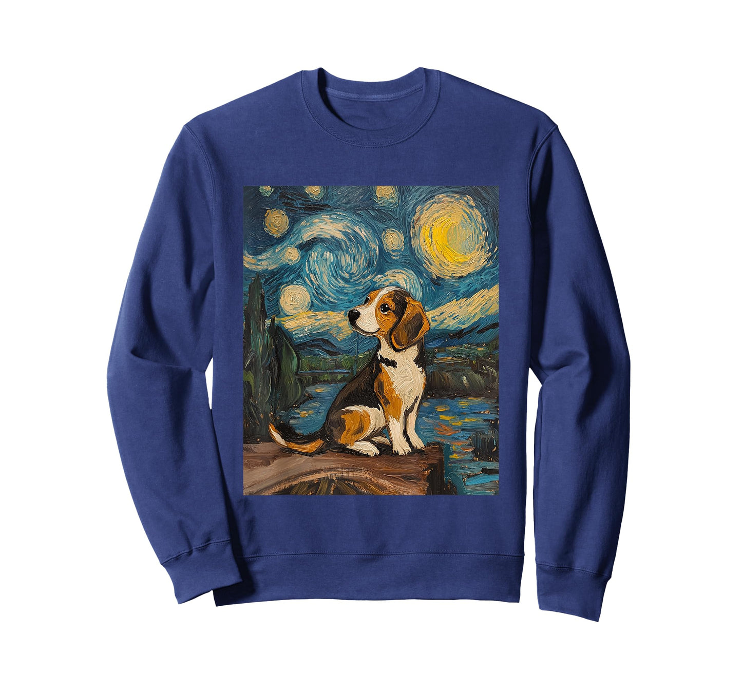 Beagle Dog - Van Gogh Style - Starry Night Graphic T-Shirt
