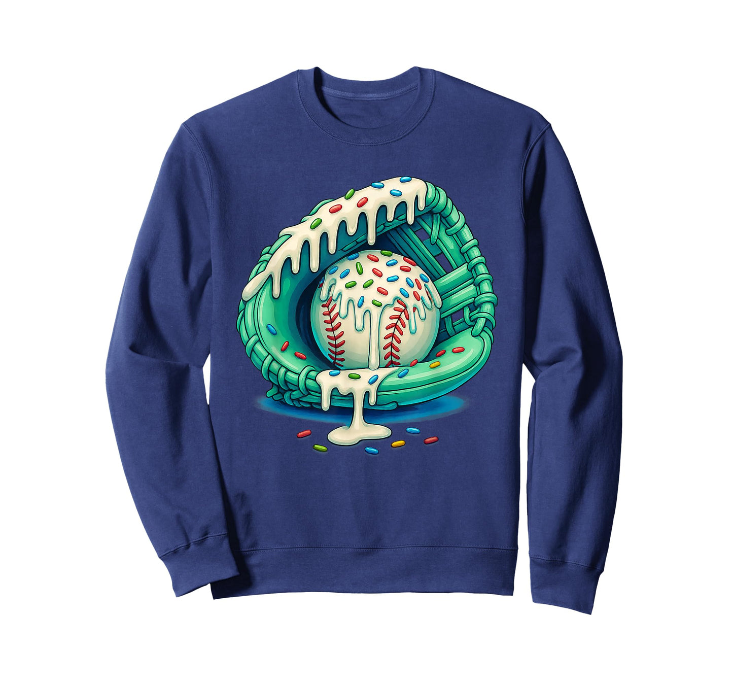 Baseball Drip Ice Cream Sprinkles Mint Baseball Glove T-Shirt