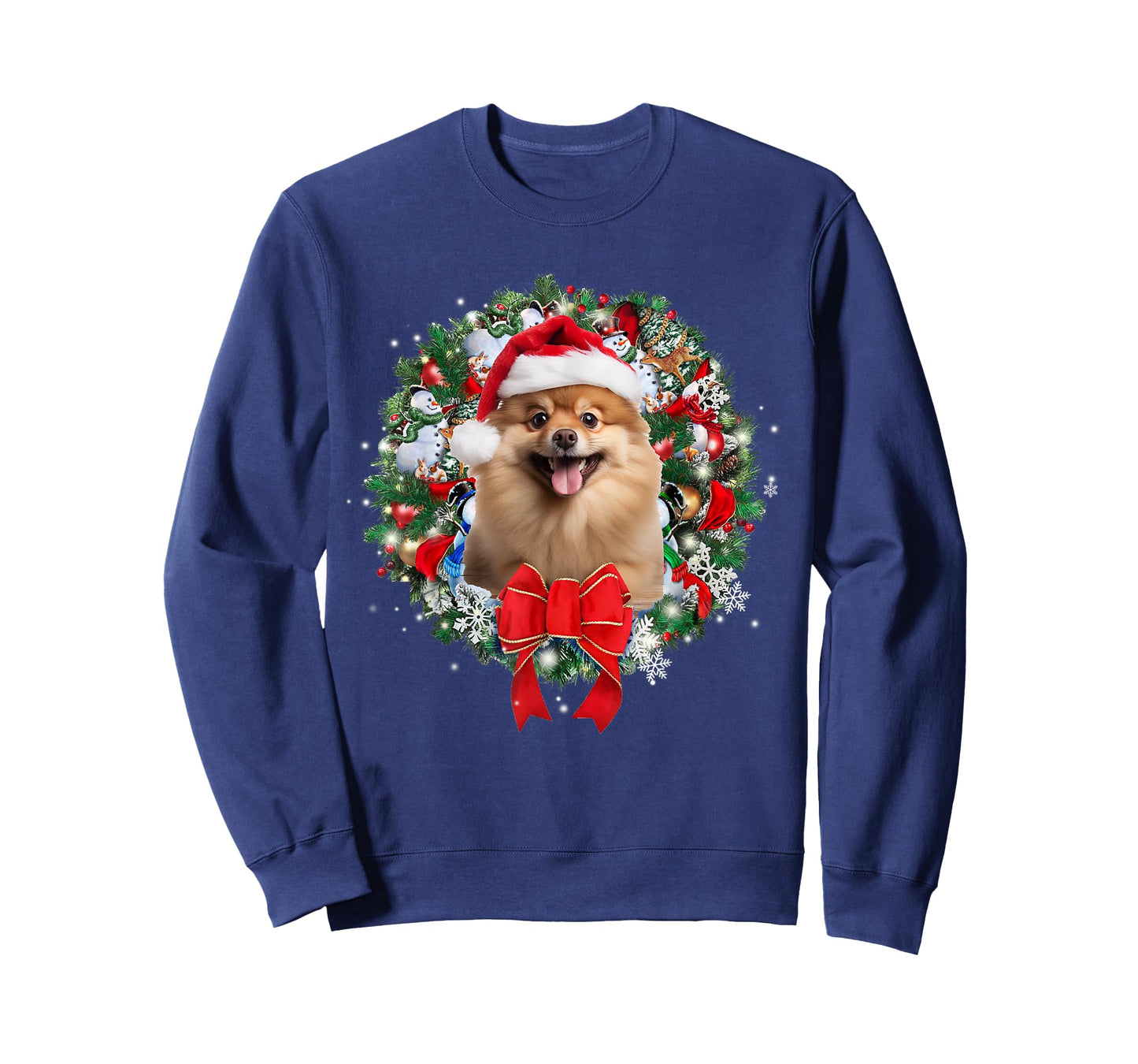 Pomeranian Christmas Wreath Decoration Xmas Pajamas T-Shirt