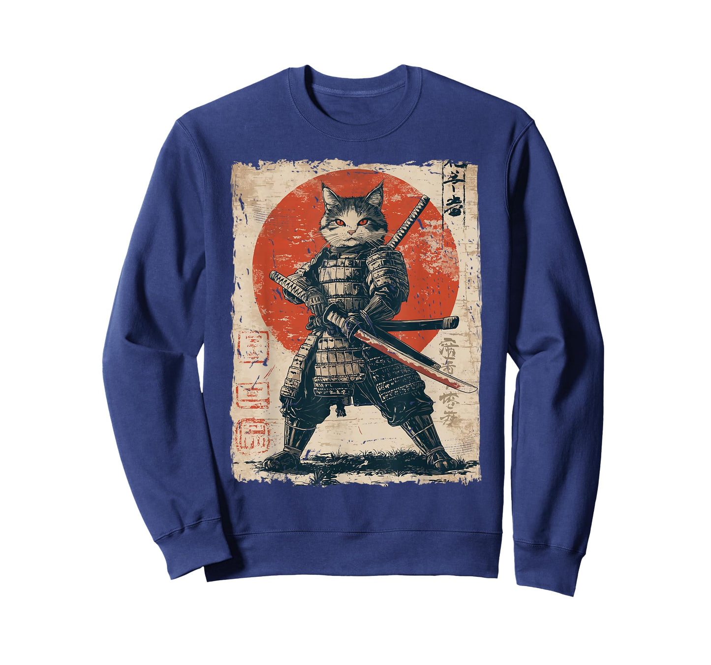 Samurai Cat Warrior Japanese Ukiyo-e Artwork Cat Samurai T-Shirt