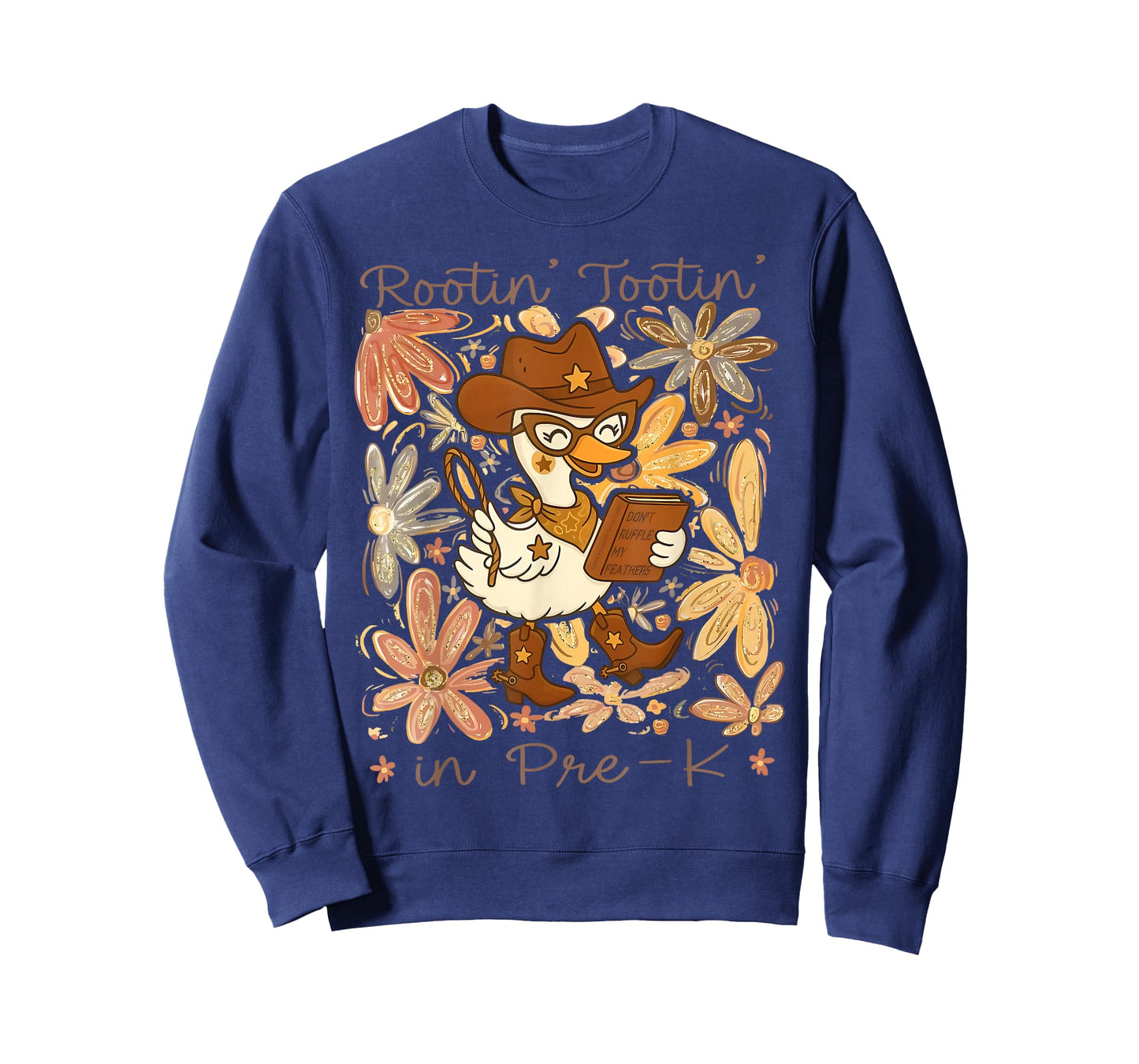 Floral Rootin' Tootin' Pre-K Teacher Cowgirl Goose Western T-Shirt