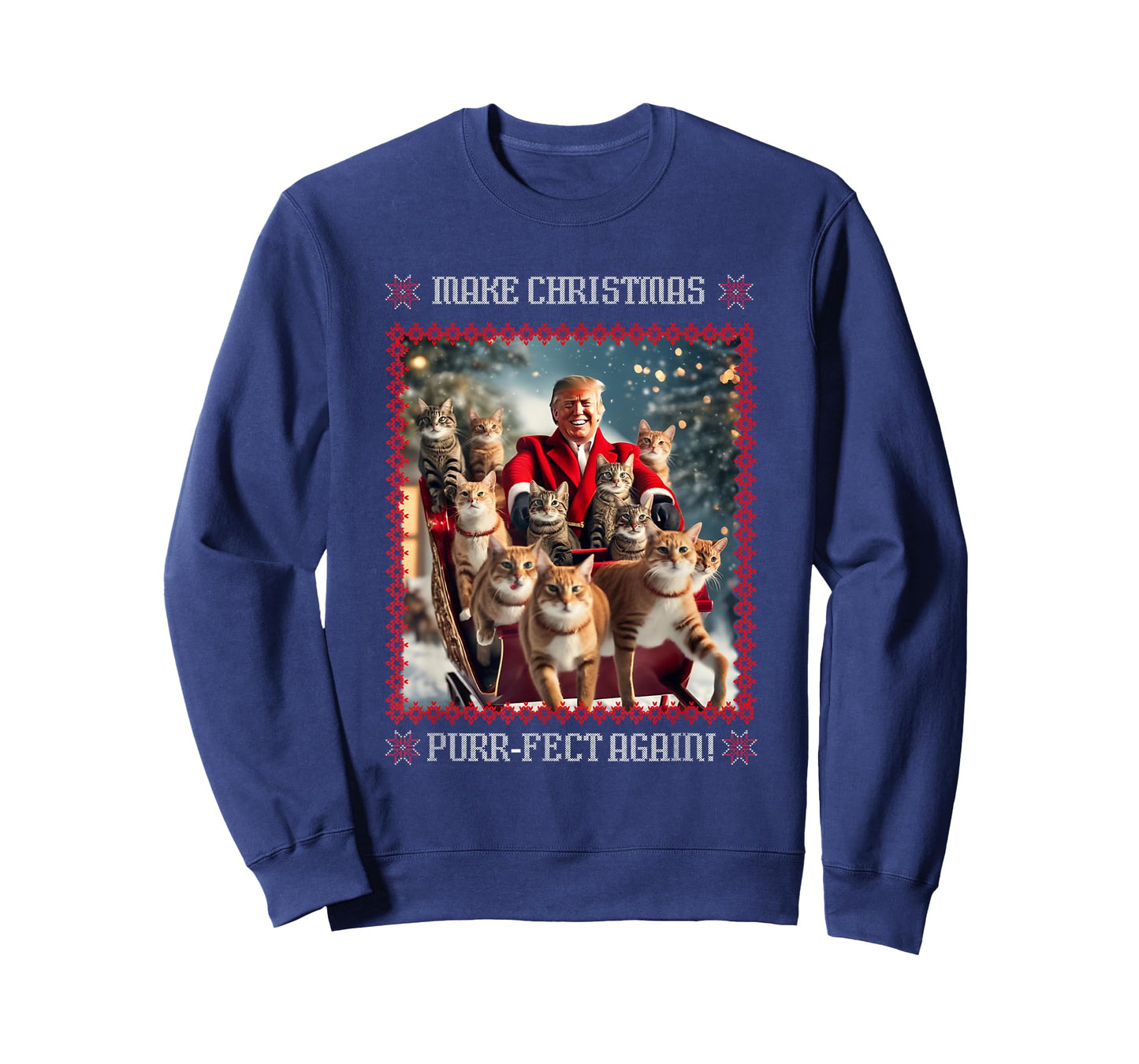 Make Christmas Purr-fect Again Funny Trump Christmas T-Shirt