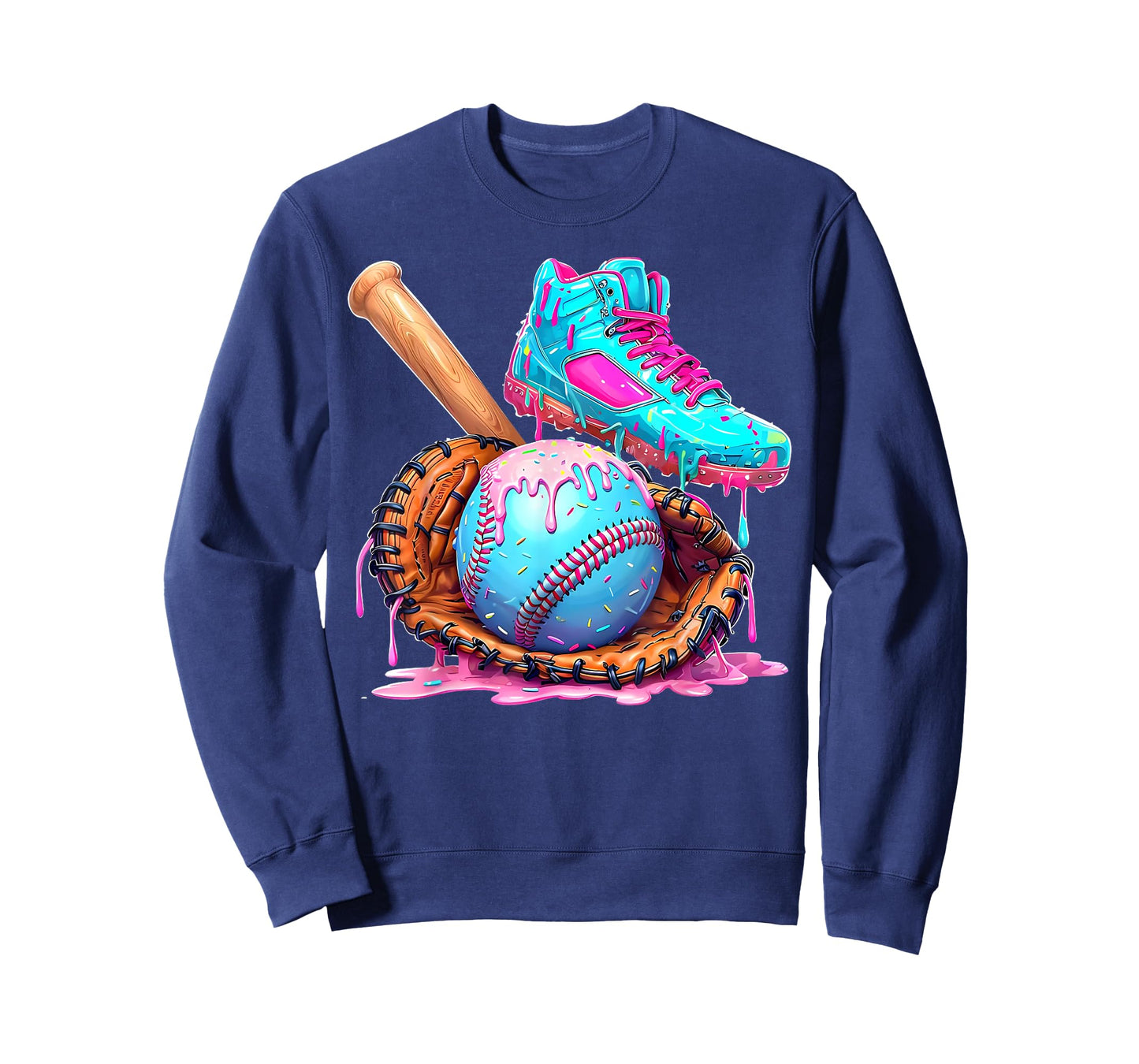 Ice Cream Drip Baseball Stuff Baseball Drip For Boys Graphic T-Shirt