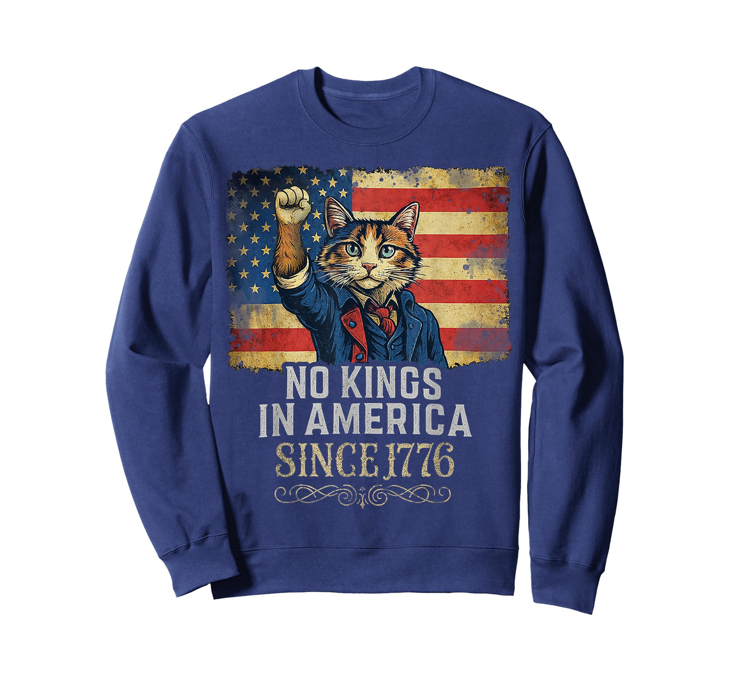 No Kings in America 1776 Revolutionary Cat T-Shirt