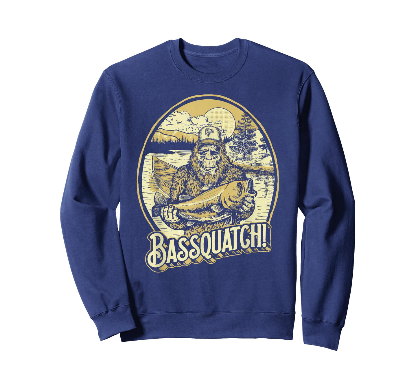 Bassquatch! Bass Fisherman Sasquatch Funny Bigfoot Fishing T-Shirt