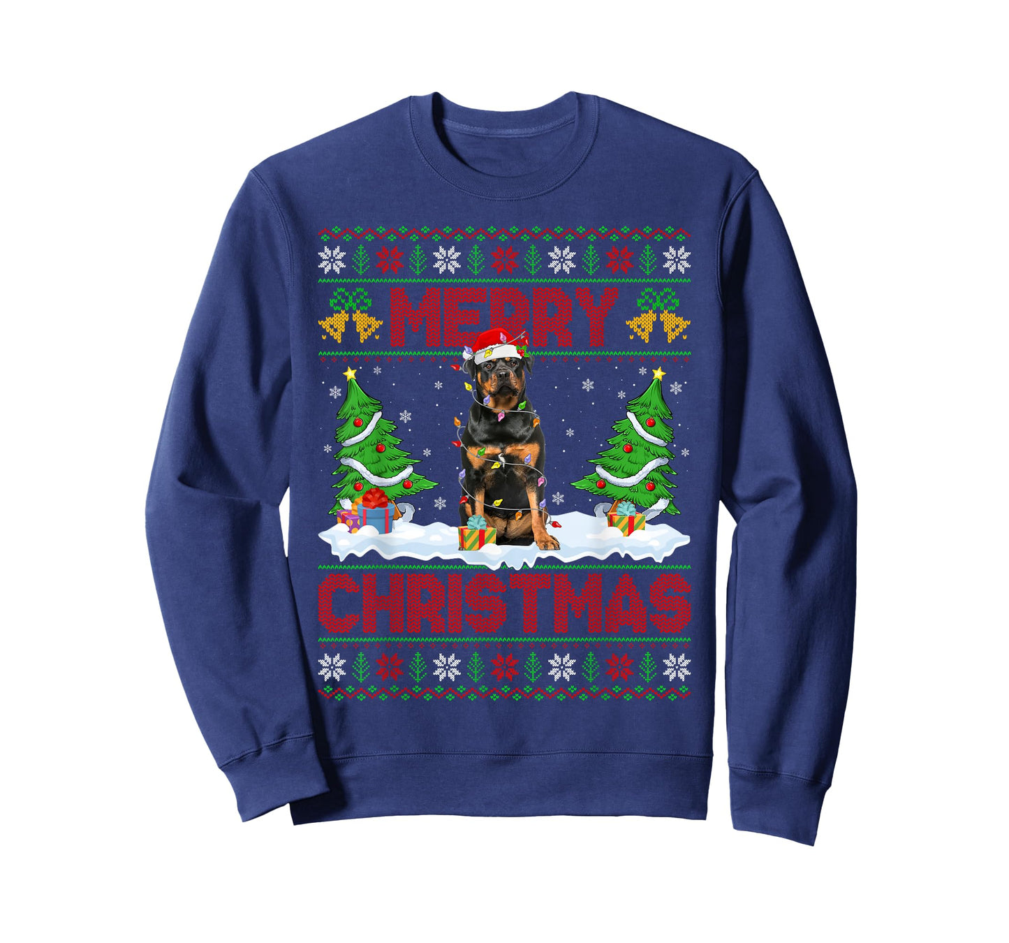 Rottweiler Ugly Xmas Sweater Funny Pet Dog Lover Christmas T-Shirt