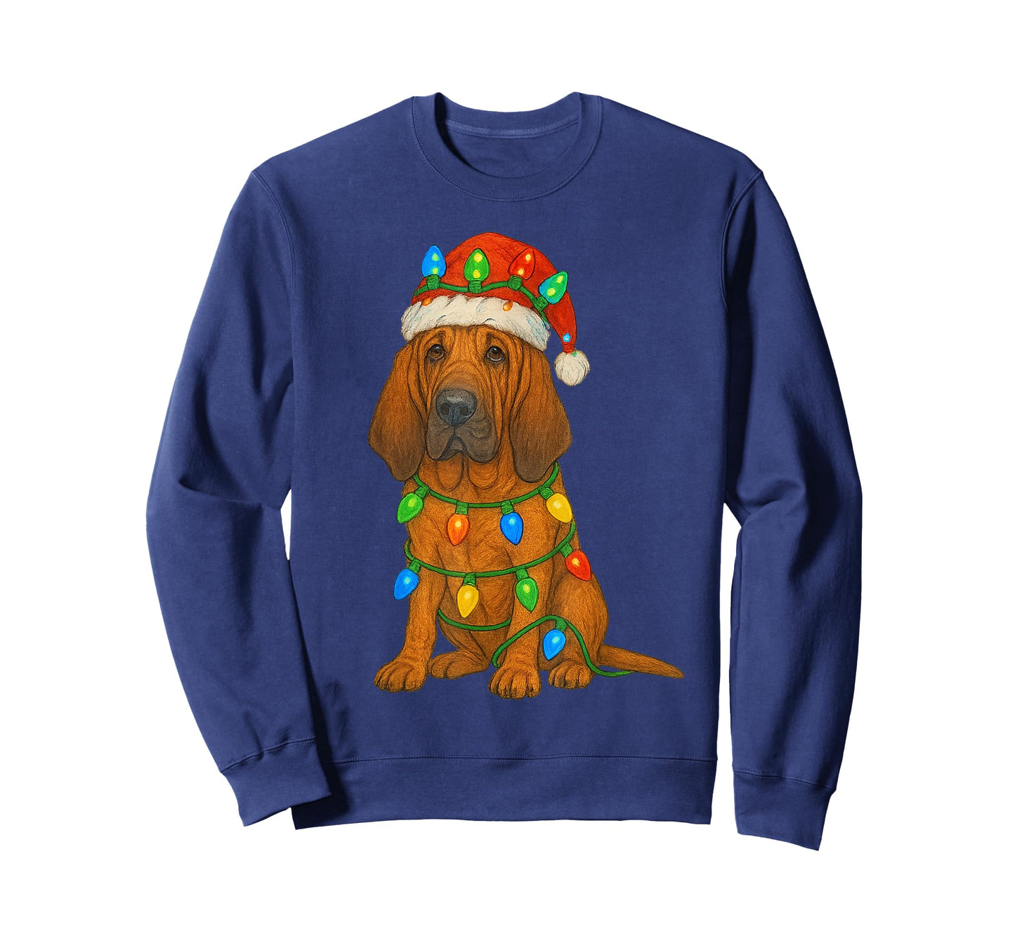 Bloodhound Christmas Lights Dog Lover Xmas Pajama T-Shirt