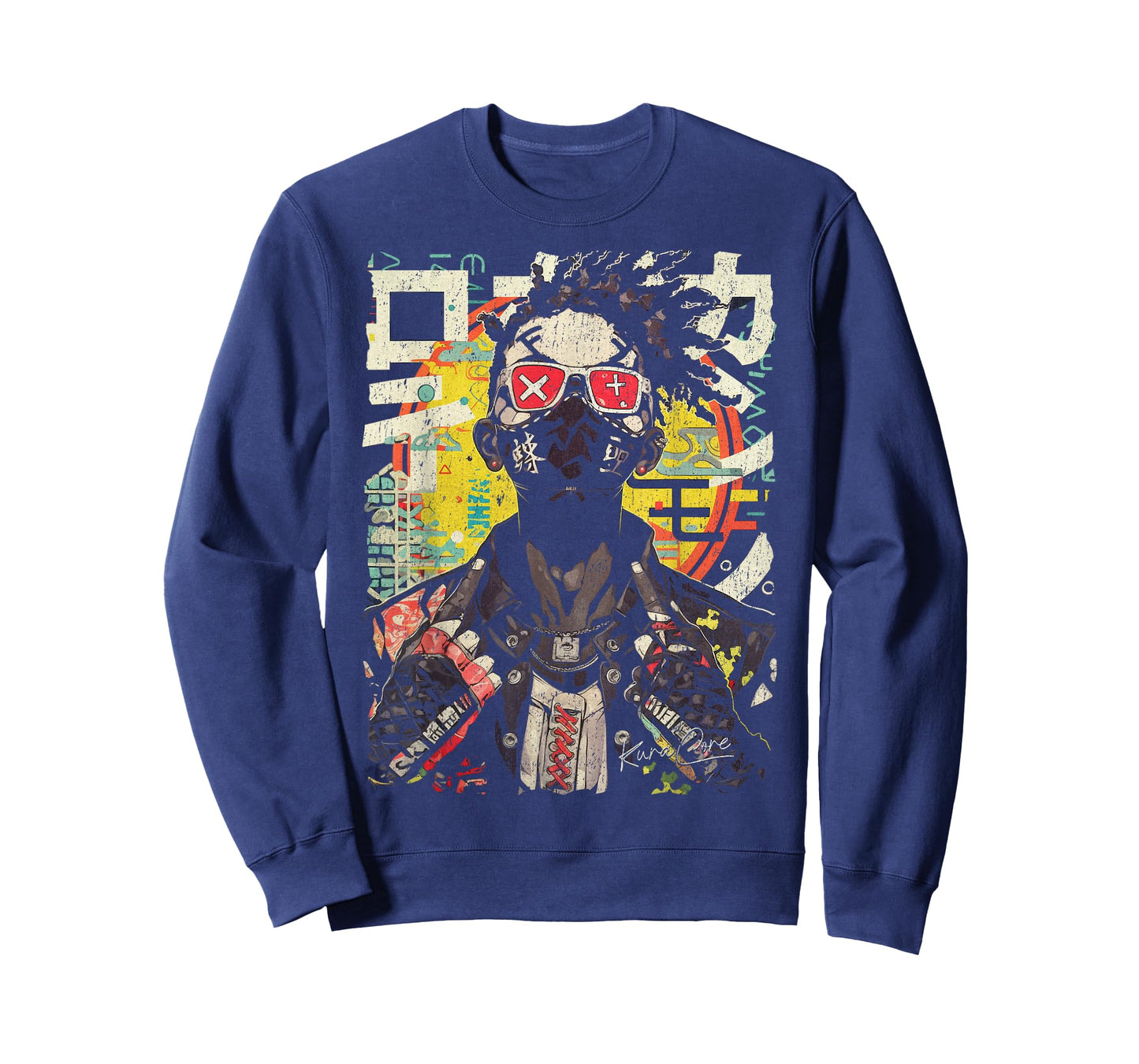Japanese Streetwear Afro Cyberpunk Y2K Techwear Manga Anime T-Shirt