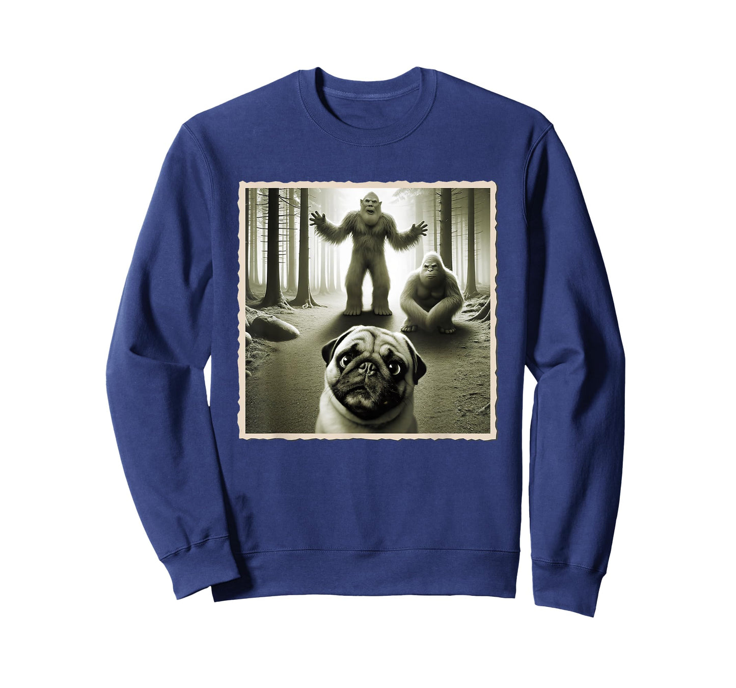 Pug Selfie With Bigfoot | Dog & Funny Pug T-Shirt