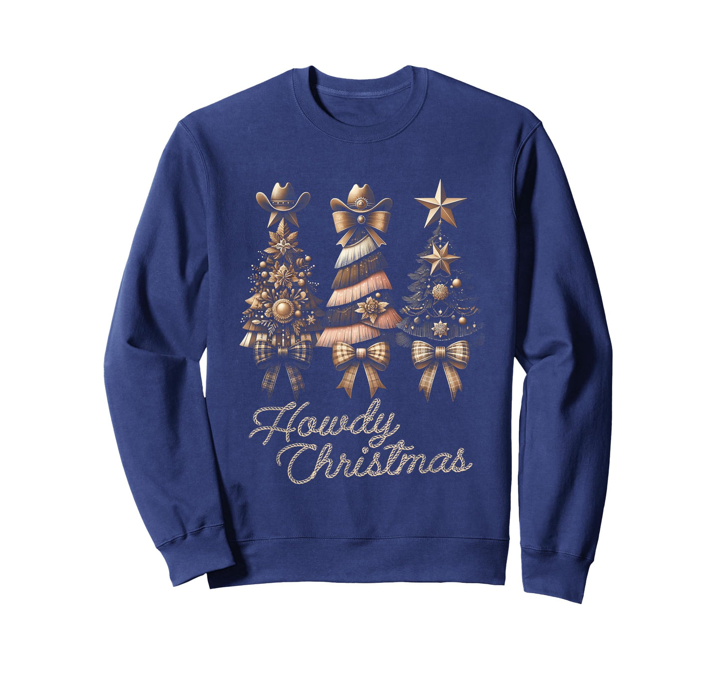 Xmas Western Christmas Tree Cowboy Vintage Plaid Cowgirl Bow T-Shirt