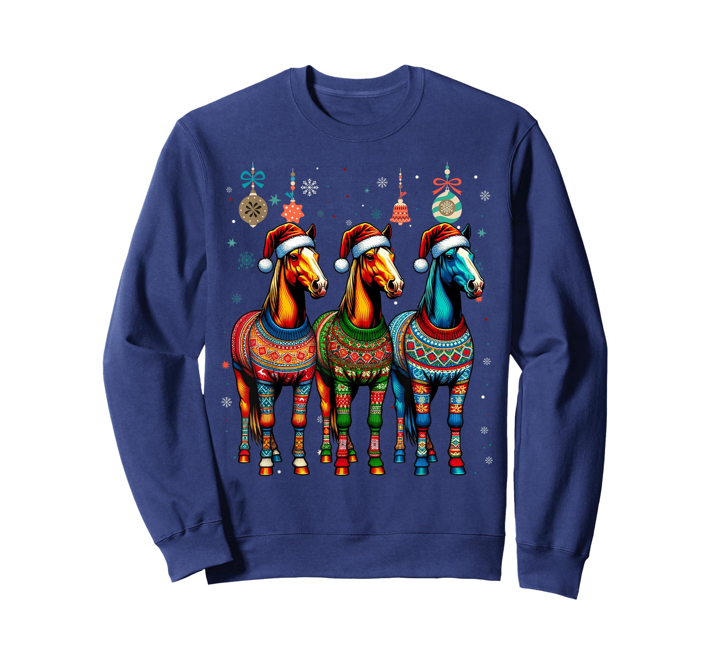 Horses Ugly Sweaters Christmas Xmas Women Men Horse Lover T-Shirt