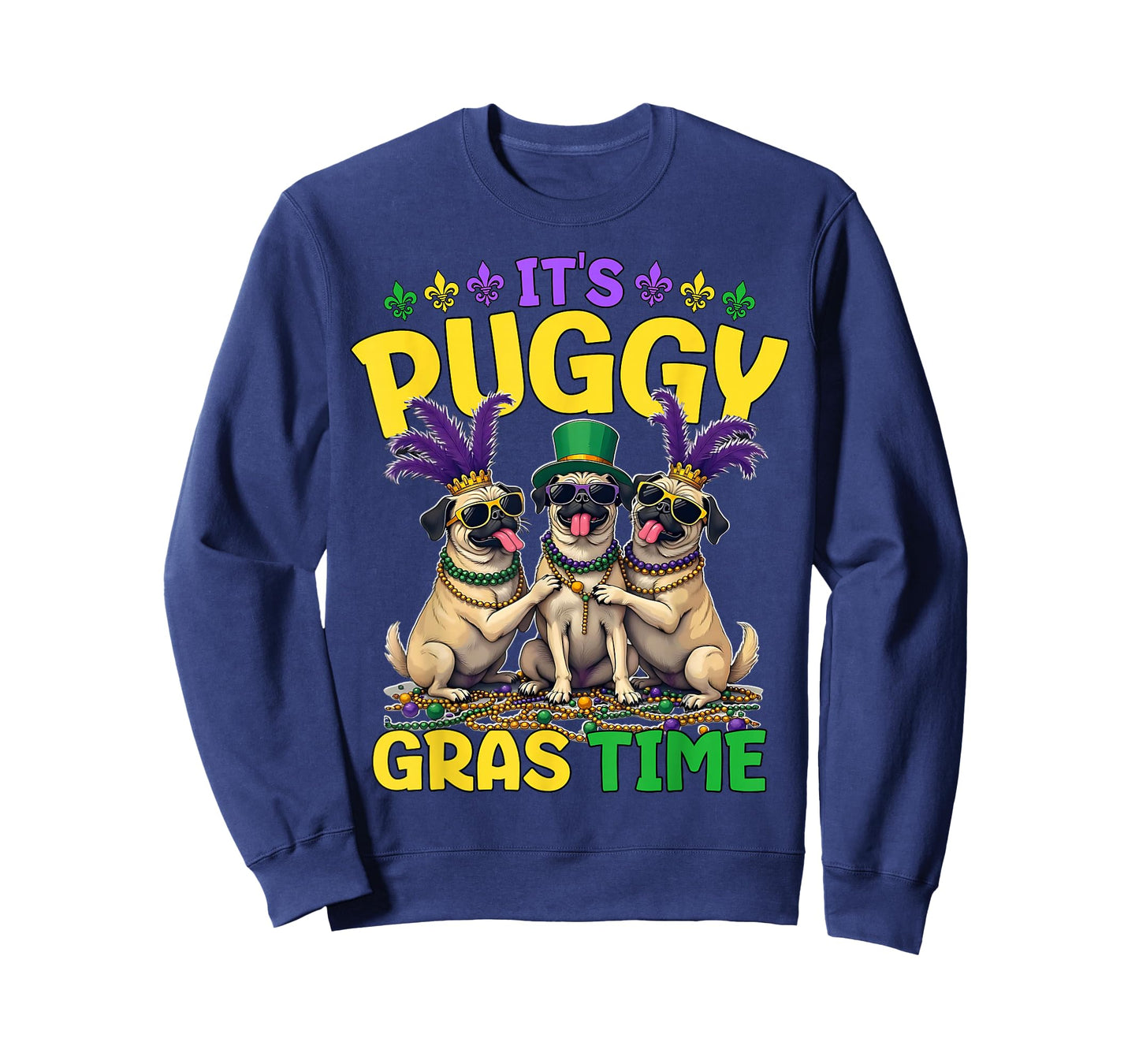 Mardi Gras Pug Time Mardi Gras T-Shirt