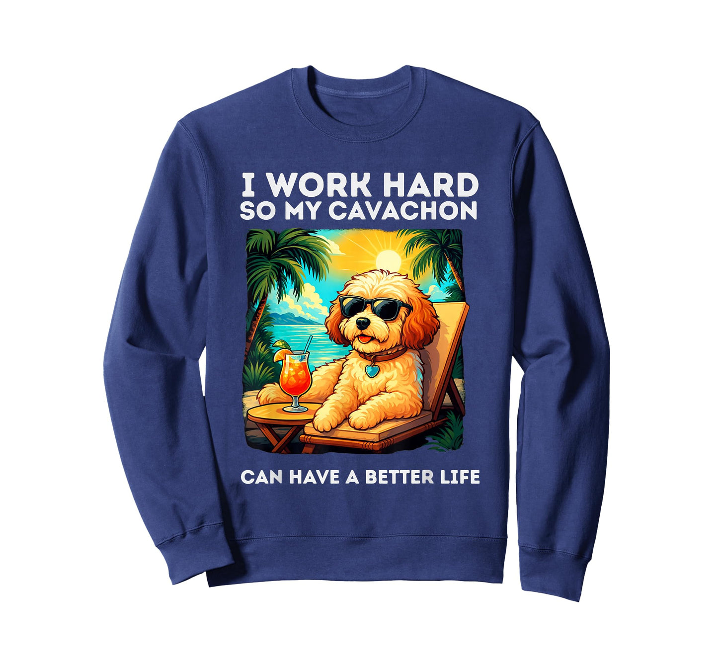 Funny Cavachon Dog I Work Hard Design Cavachon Lovers T-Shirt