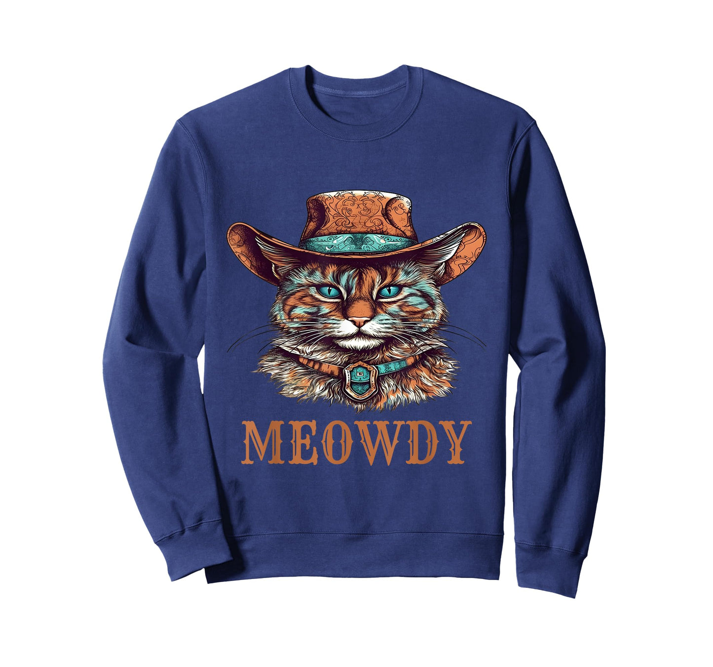Funny Cat Graphic Howdy Western Cowboy Cowgirl Meowdy Cat T-Shirt