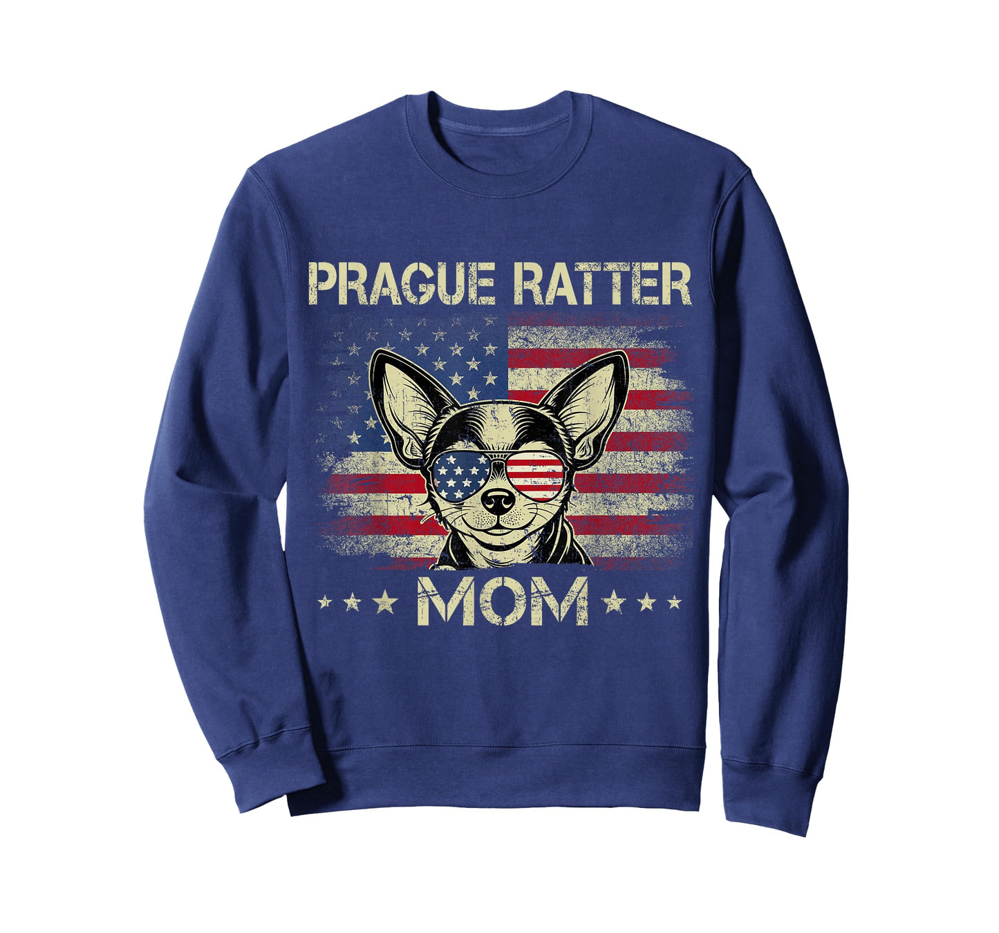 Prague Ratter Mom Dog Vintage American Flag 4th Of July T-Shirt