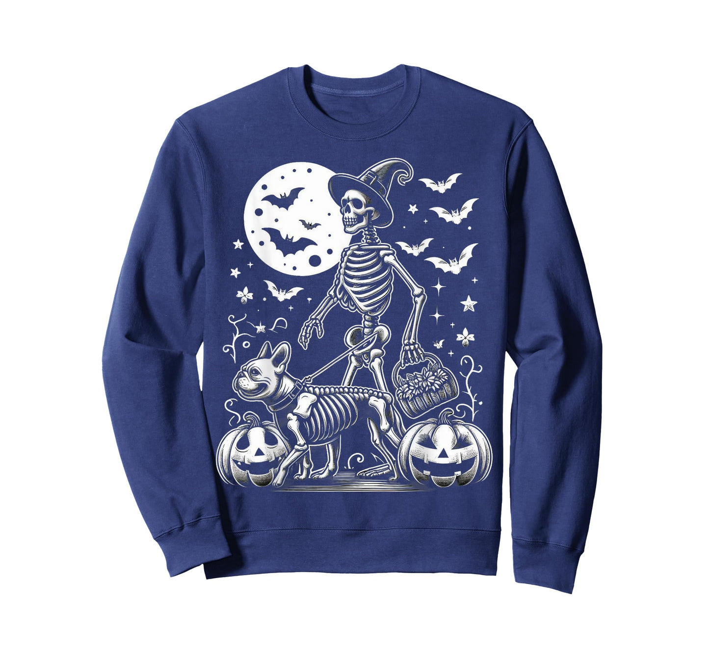 Skeletal French Bulldog Funny Halloween Dog For Men Women T-Shirt