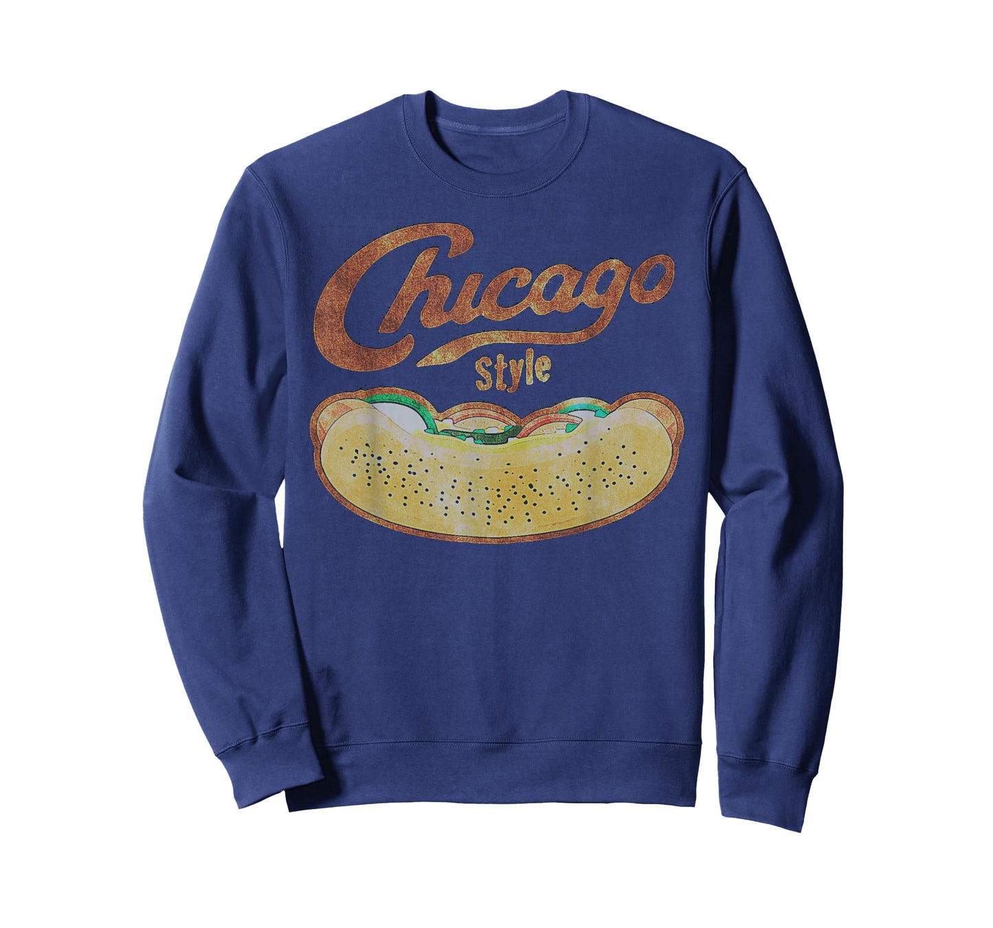 Chicago Style Hot Dog Distressed T-Shirt T-Shirt