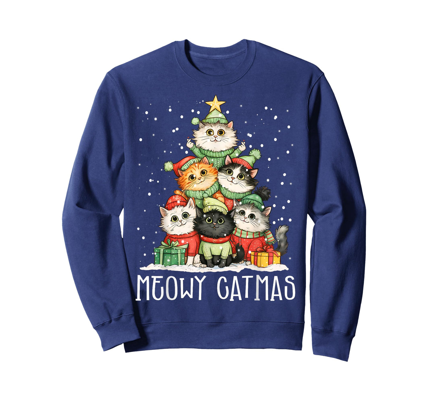Cute Meowy Catmas Xmas Tree Merry Christmas Cat Santa Kitten T-Shirt