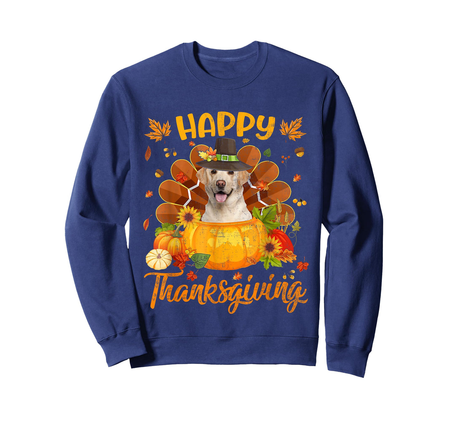 Happy Thanksgiving Labrador Dog Turkey Pumpkin T-Shirt