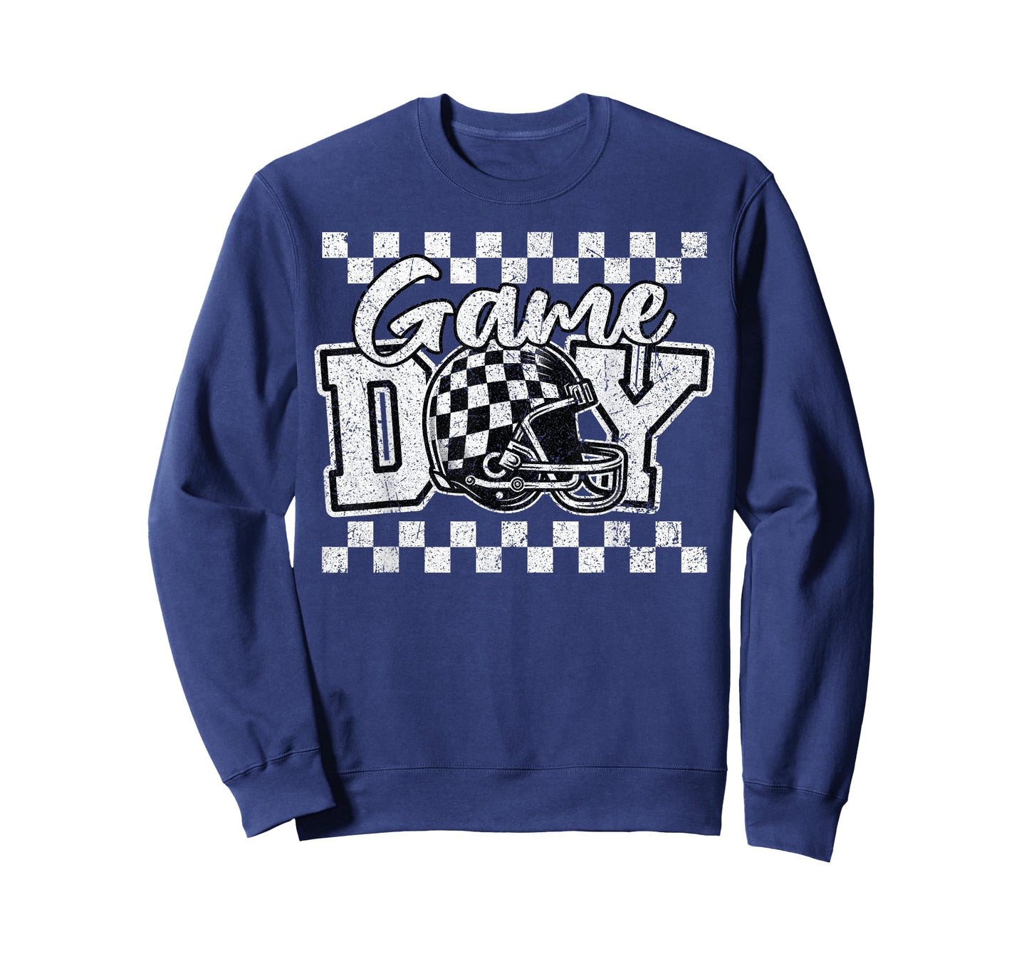 Retro Croquette Black White Checkered Football Game Day T-Shirt