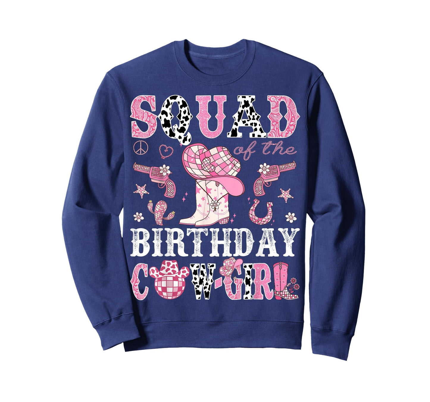 Squad Of The Birthday Cow-Girl Pink Disco Rodeo Western T-Shirt