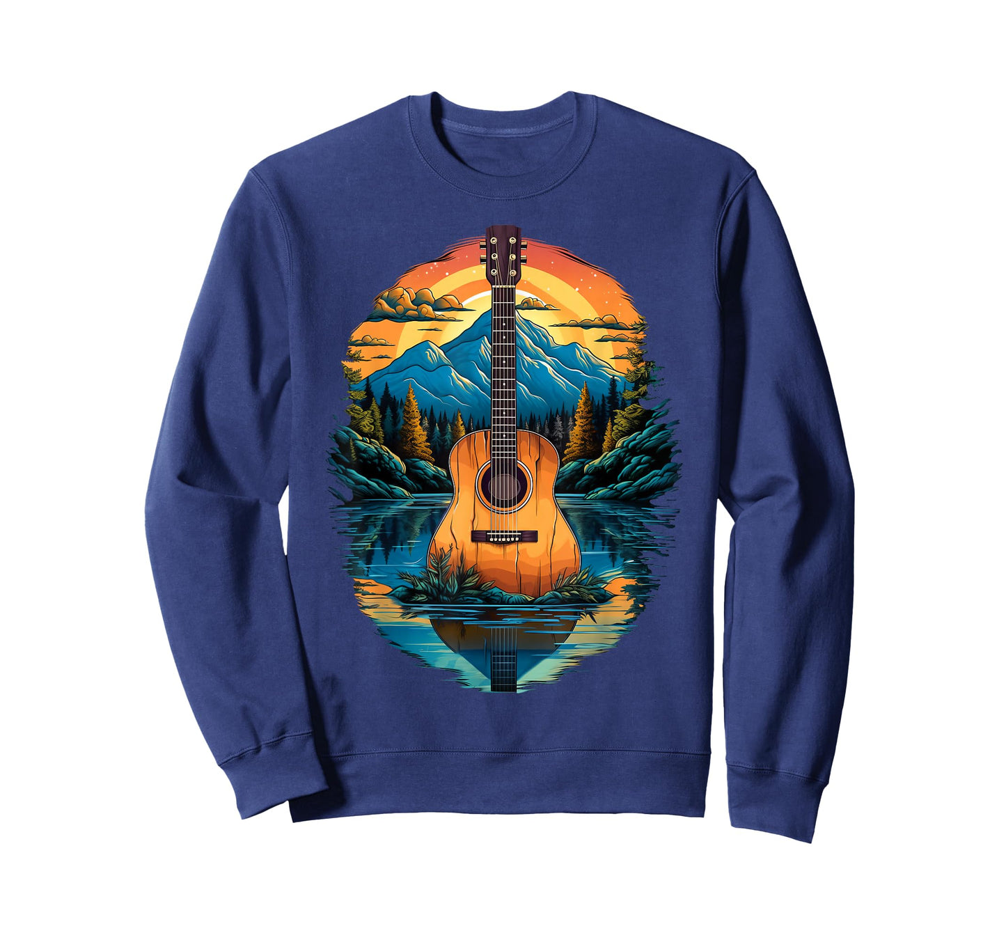 Acoustic Guitar Sunset By The Lake T-Shirt