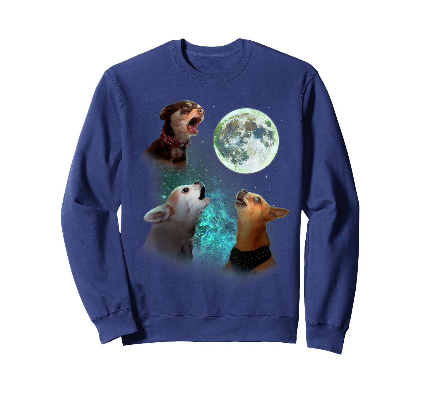 Three Chihuahuas Howl at Moon 3 Wolfs - Funny Wolves Parody T-Shirt