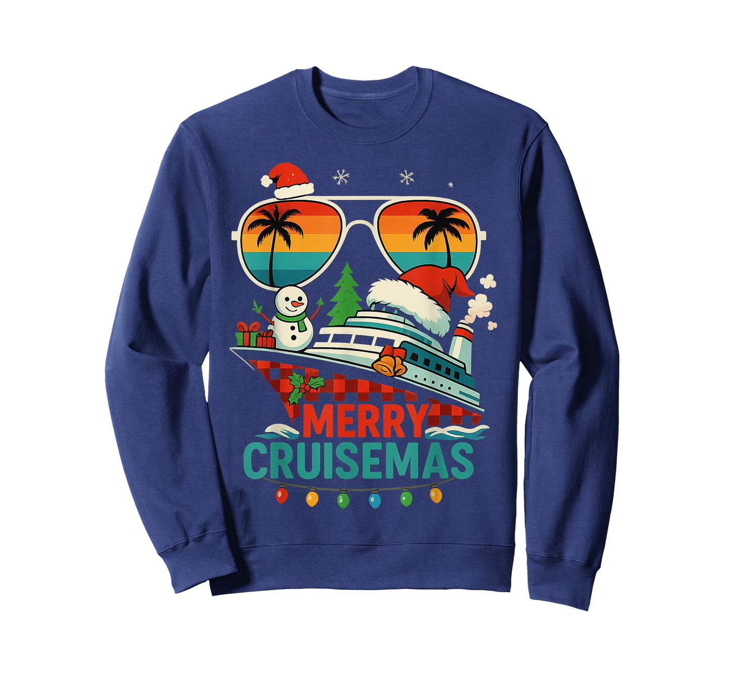 Merry Cruisemas 2025 Christmas Santa Snowman Funny Cruise T-Shirt