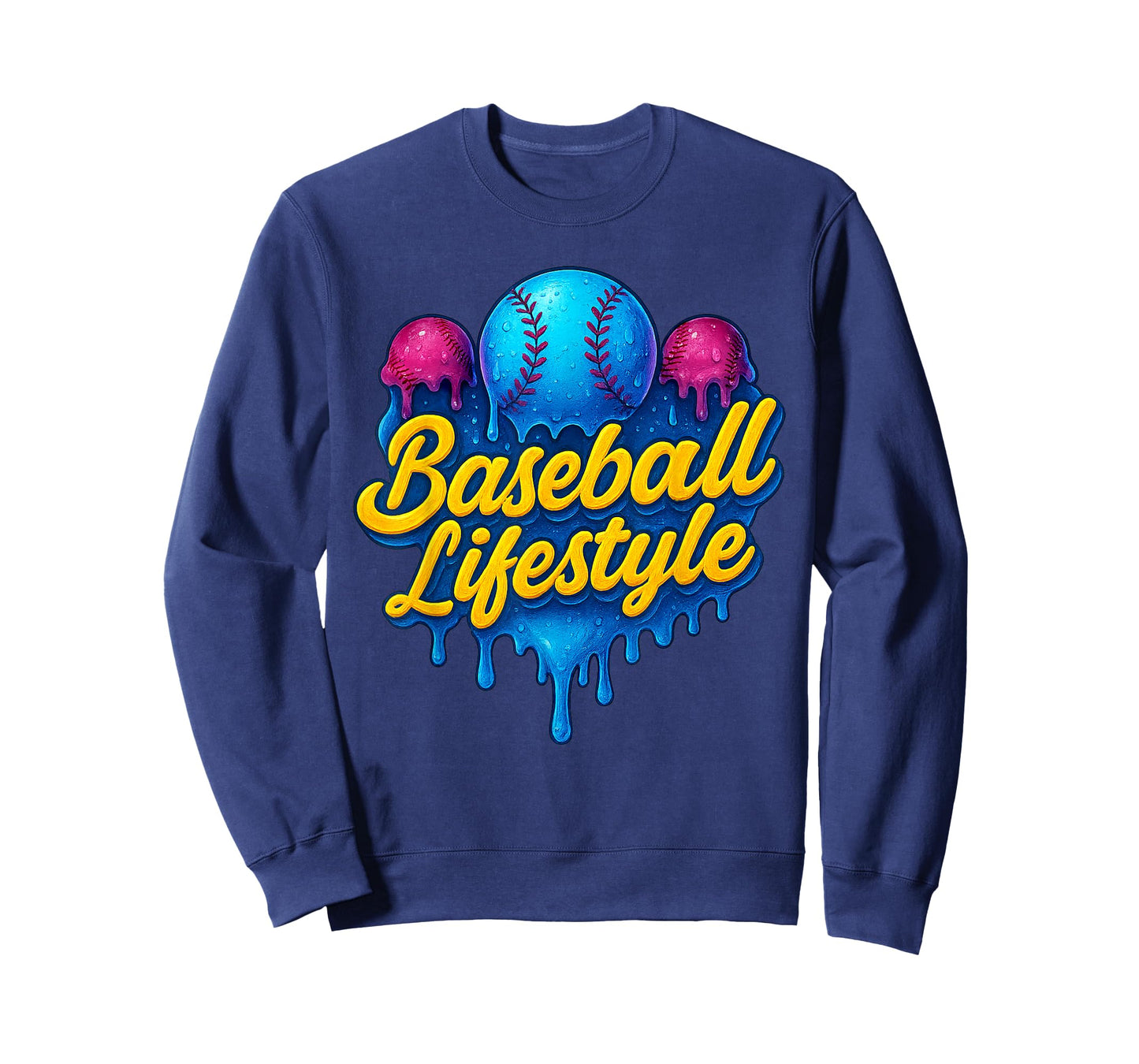 Baseball Lifestyle Home Plate Ice Cream Drip Men Boys Kids T-Shirt