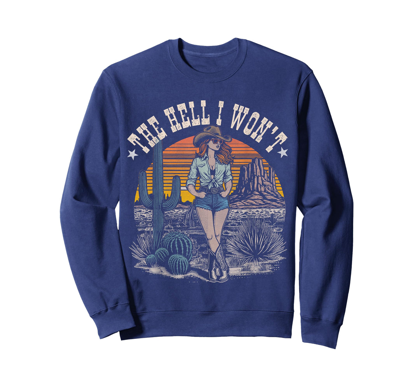 The Hell I Won't Vintage Western Rodeo Cowgirl T-Shirt
