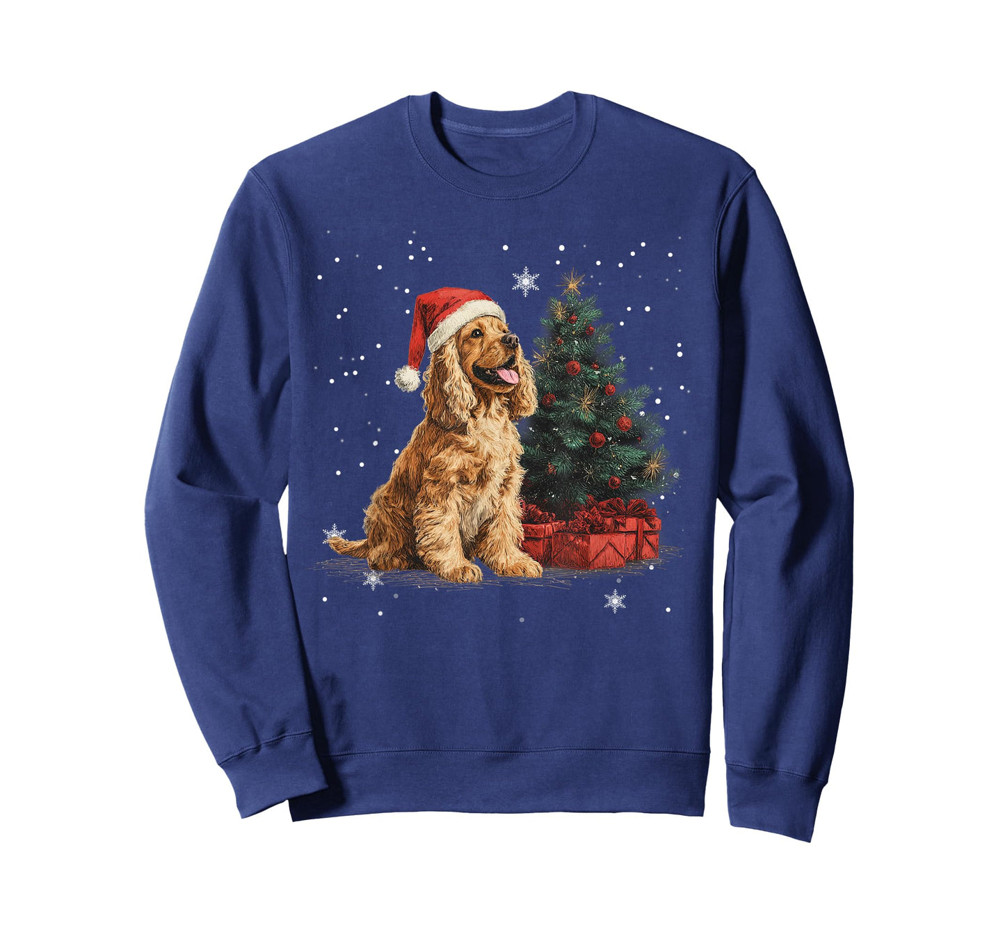 Funny Cocker Spaniel Dog Christmas Tree Women Men Kids T-Shirt