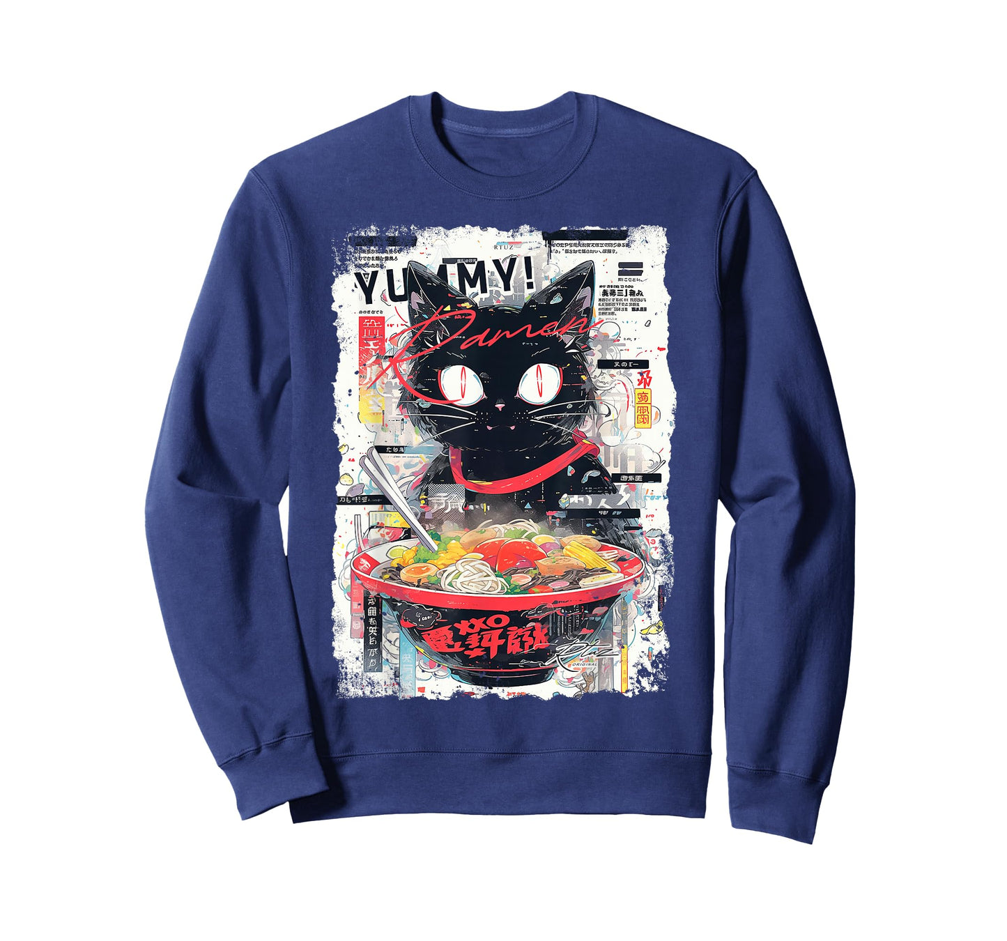Ramen Noodles Cat Japan Y2K Kawaii Retro Cats Manga Anime T-Shirt