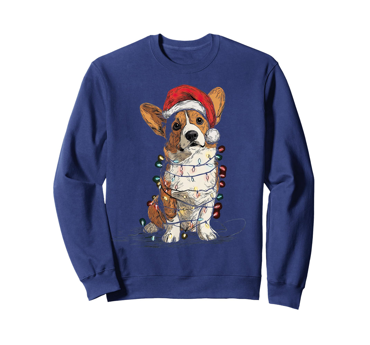 Funny Cardigan Welsh Corgi Christmas Graphics Dog Lights T-Shirt
