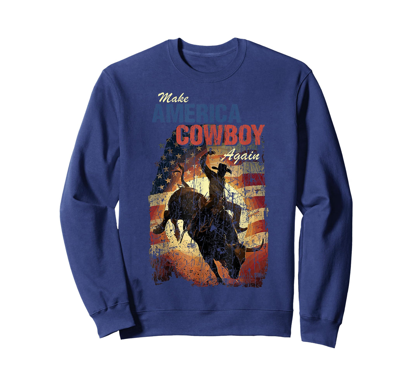 Make America Western Cowboy Again Retro 4th Of July Tee Gift T-Shirt