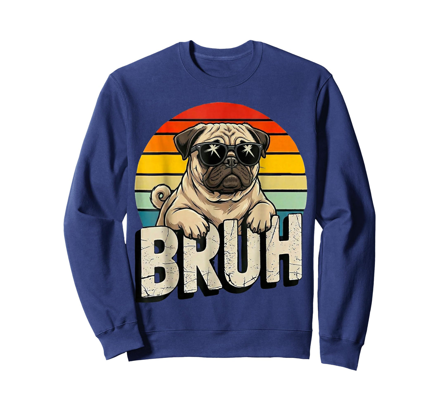 Pug says BruhAdorable Dog Funny Humor Fashion Meme Lover T-Shirt