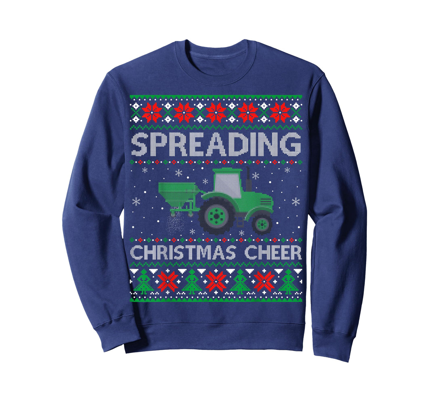 Spreading Christmas Cheer Farming Tractor Ugly Womens Mens T-Shirt