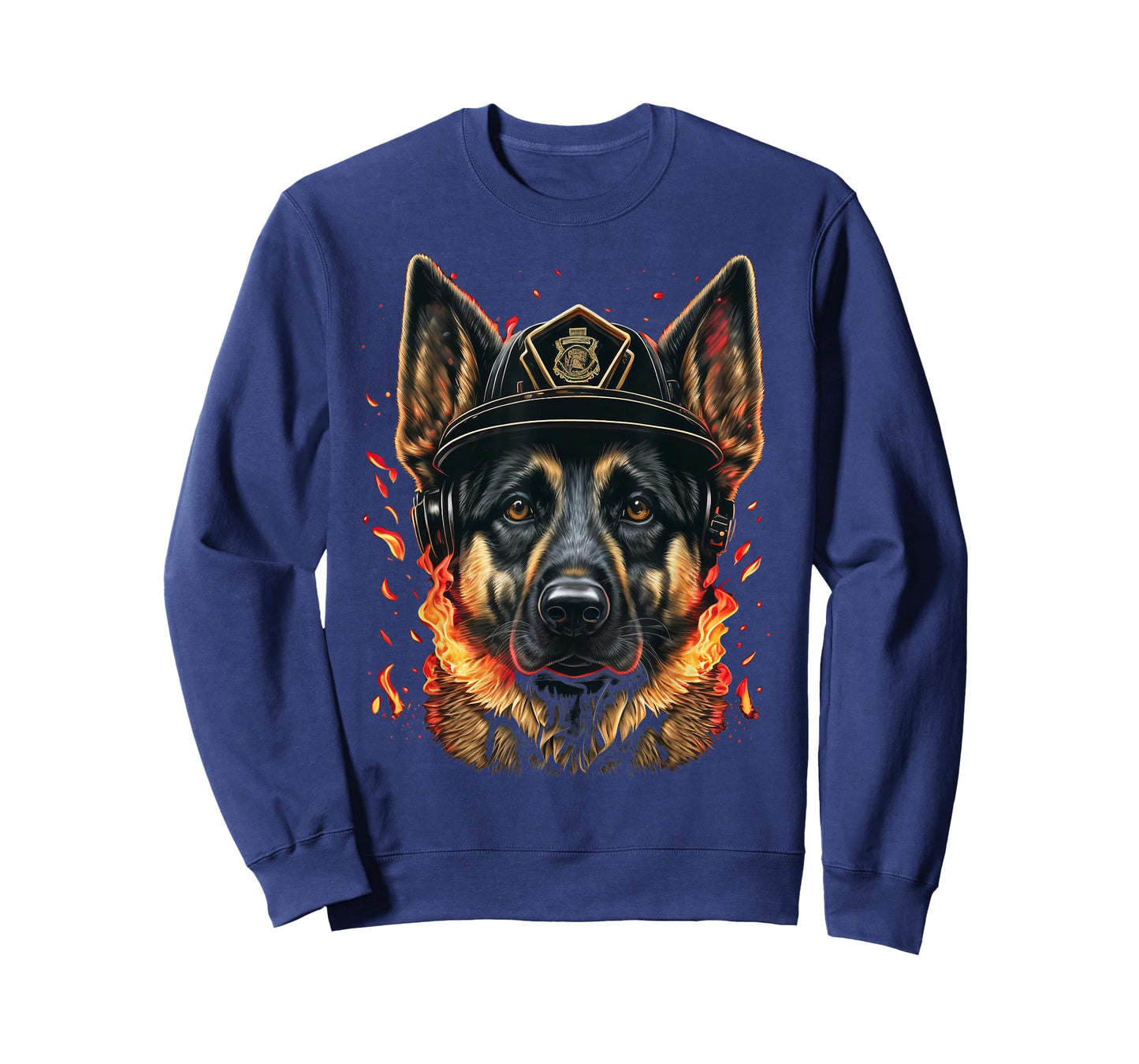 German Shepherd Fireman on Firefighter German Shepherd T-Shirt